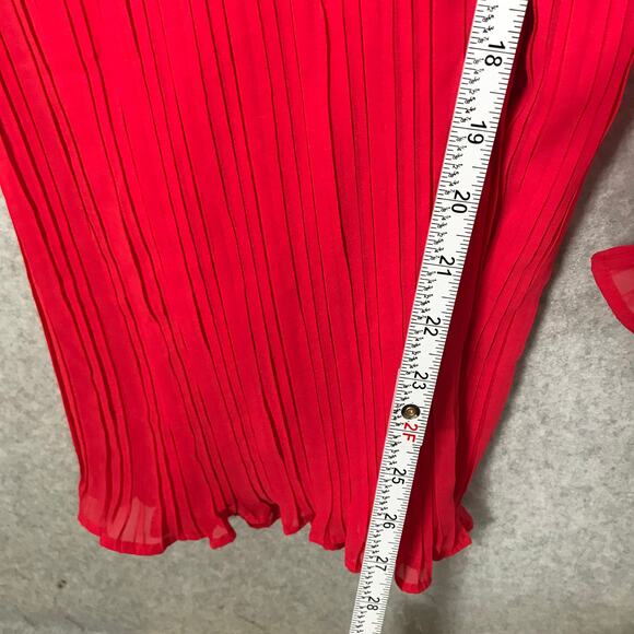 Beyond Words Jumpsuit Womens XS Red Wrap Pleated Belt Resort Flowy Coastal Rodeo - Picture 7 of 11